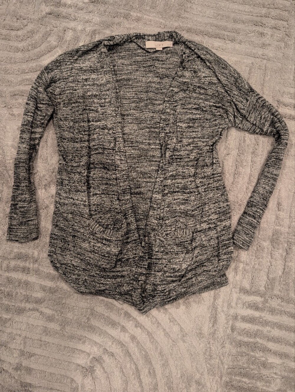 Loft Cozy Marled Gray Women's Cardigan Sweater Petite XS